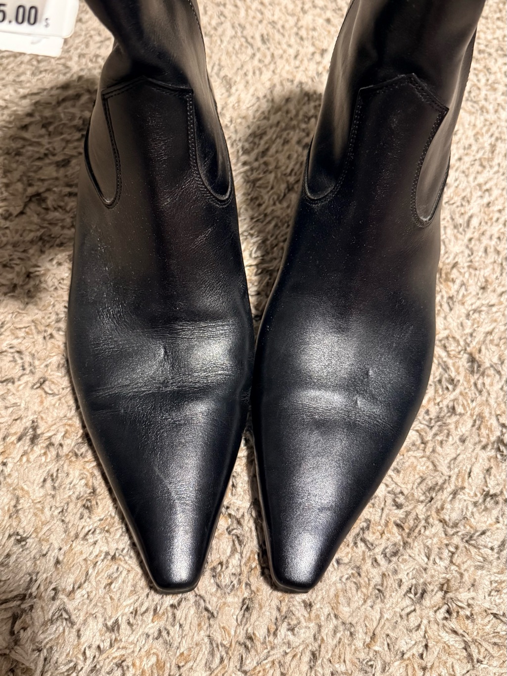 Massimo Dutti Black Pointed Kitten-Heel Ankle Boots — image 7 of 8